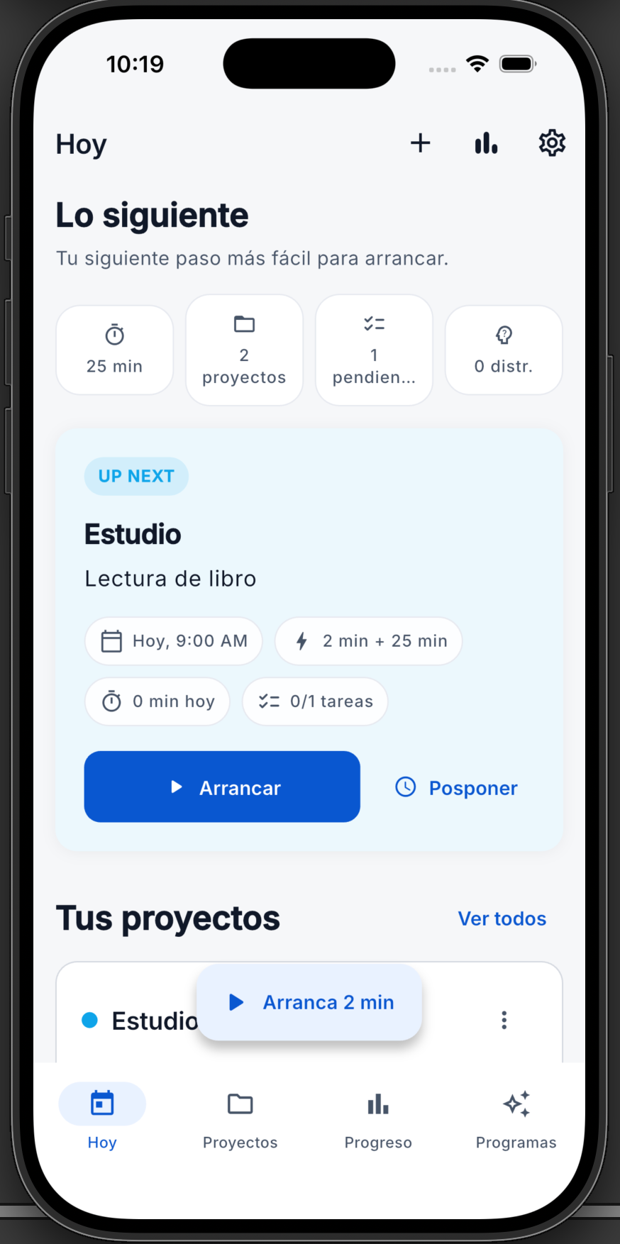 StartIn2 App Screenshot
